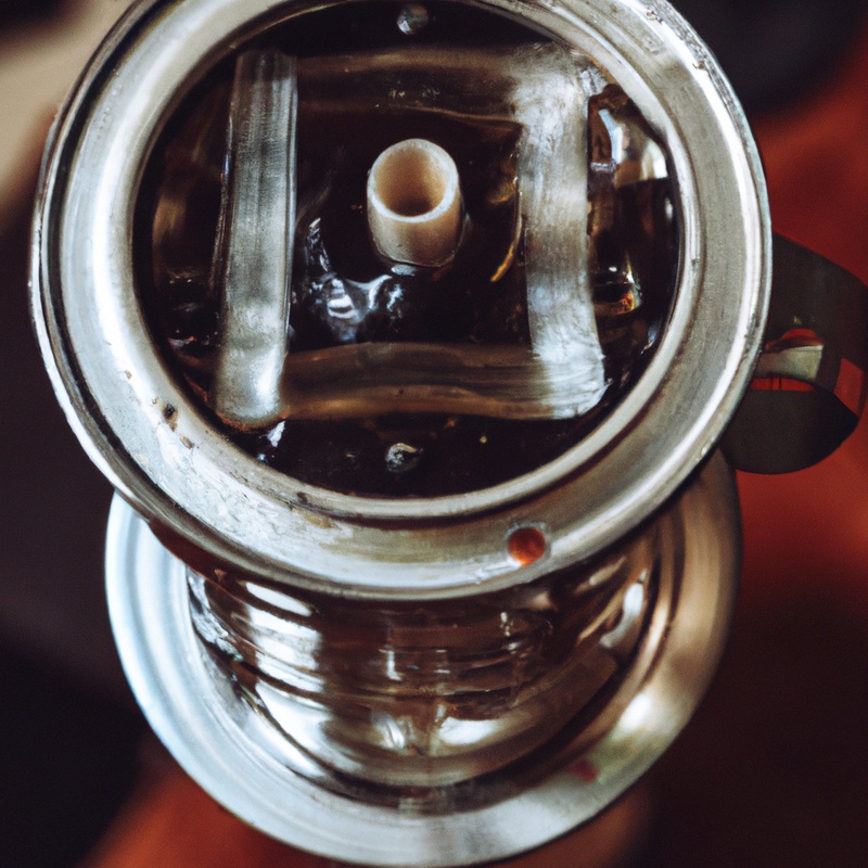 Percolator brewing Vietnamese iced coffee.