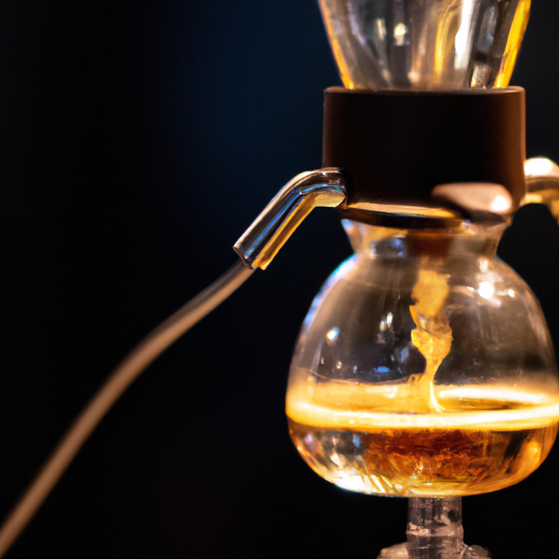 Steaming siphon coffee.